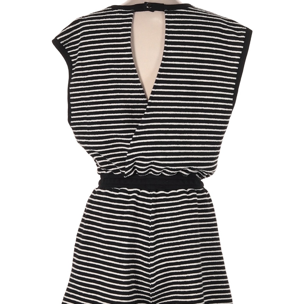 Freemarket Black & White Striped Romper Size Small Cutout Back Tie Waist